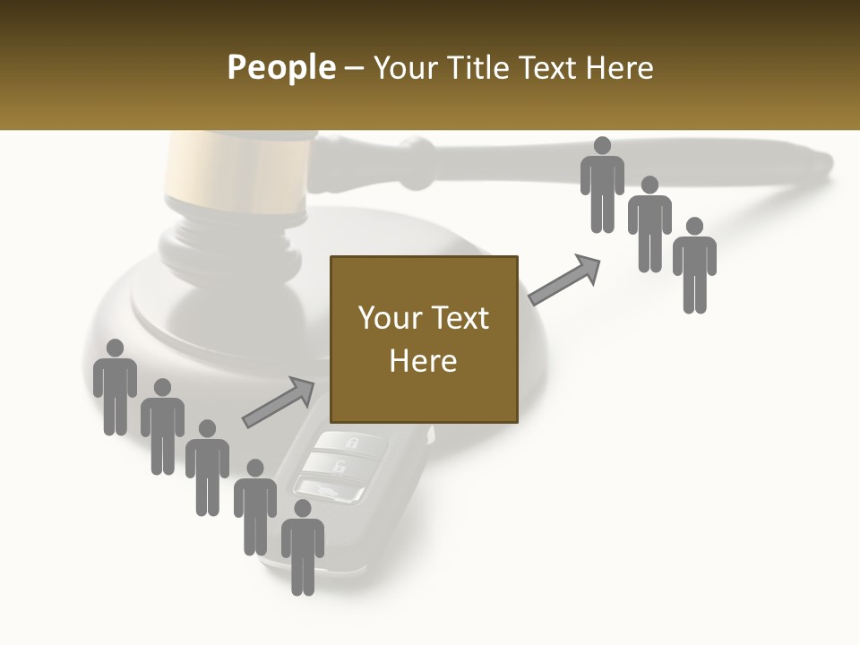 A Judge's Gaven With A Car Key On Top Of It PowerPoint Template
