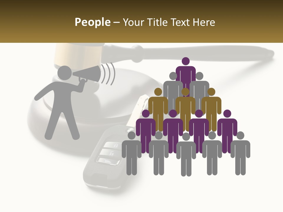 A Judge's Gaven With A Car Key On Top Of It PowerPoint Template