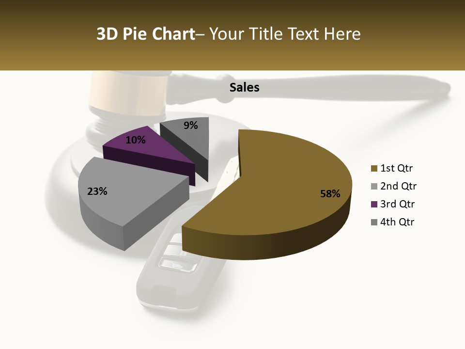 A Judge's Gaven With A Car Key On Top Of It PowerPoint Template