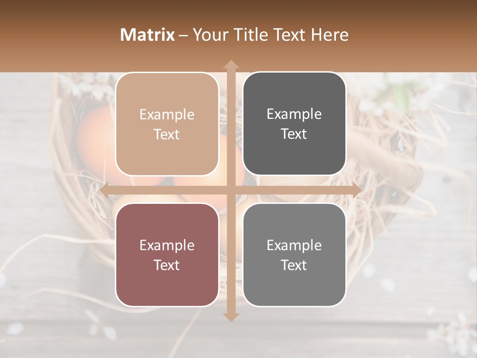 A Basket Filled With Eggs On Top Of A Wooden Table PowerPoint Template