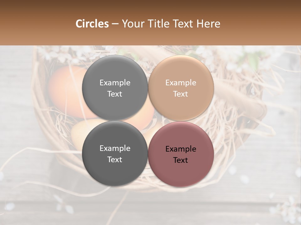 A Basket Filled With Eggs On Top Of A Wooden Table PowerPoint Template
