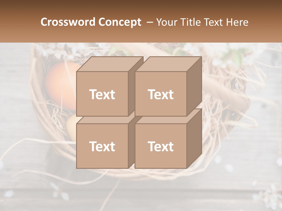 A Basket Filled With Eggs On Top Of A Wooden Table PowerPoint Template