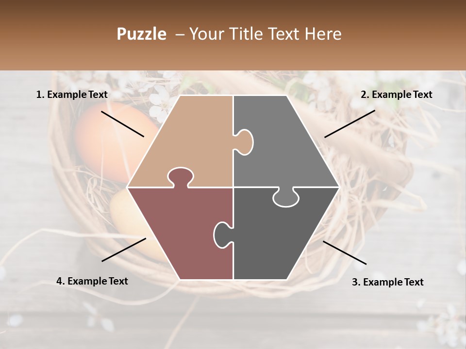 A Basket Filled With Eggs On Top Of A Wooden Table PowerPoint Template