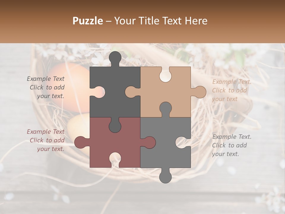 A Basket Filled With Eggs On Top Of A Wooden Table PowerPoint Template