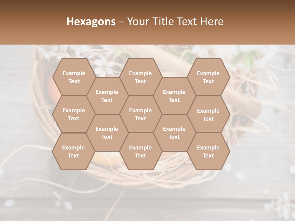 A Basket Filled With Eggs On Top Of A Wooden Table PowerPoint Template