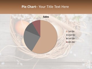 A Basket Filled With Eggs On Top Of A Wooden Table PowerPoint Template