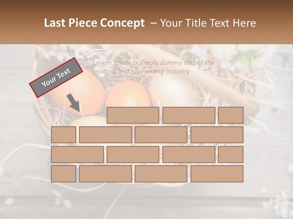 A Basket Filled With Eggs On Top Of A Wooden Table PowerPoint Template
