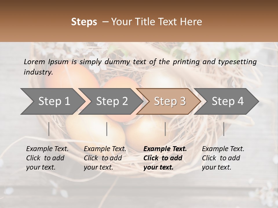 A Basket Filled With Eggs On Top Of A Wooden Table PowerPoint Template