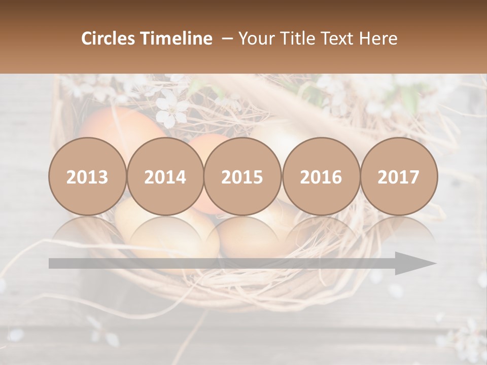 A Basket Filled With Eggs On Top Of A Wooden Table PowerPoint Template