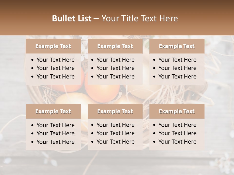 A Basket Filled With Eggs On Top Of A Wooden Table PowerPoint Template
