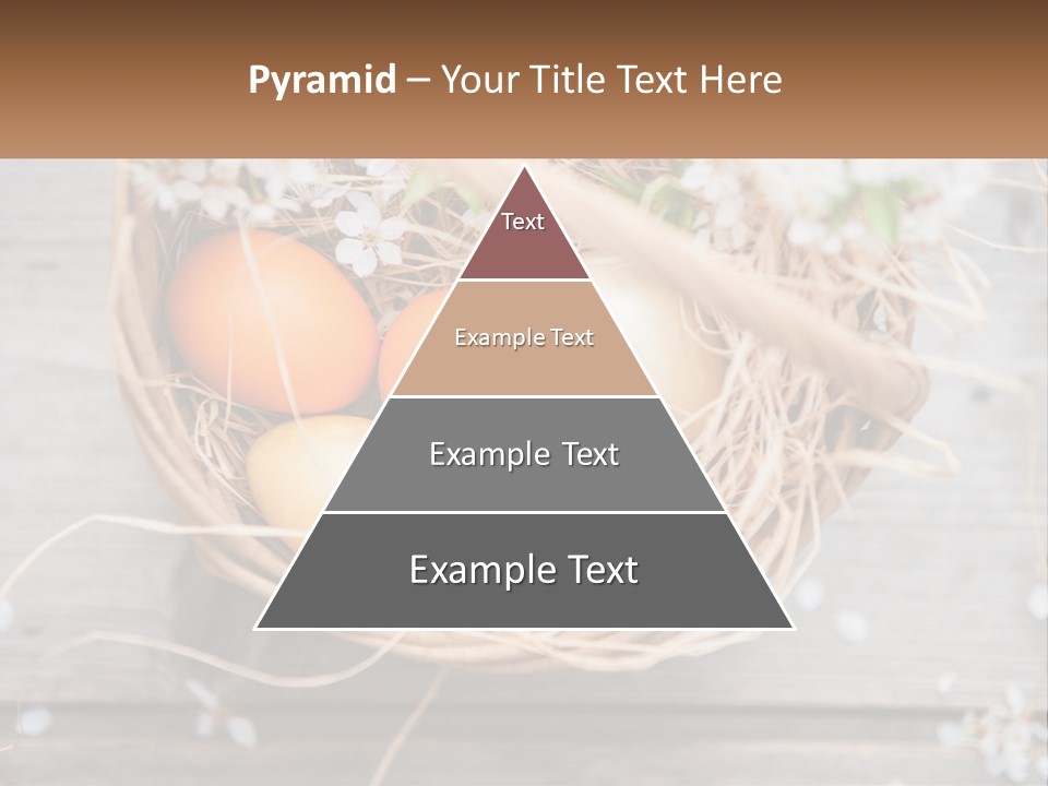 A Basket Filled With Eggs On Top Of A Wooden Table PowerPoint Template