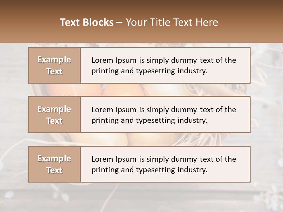 A Basket Filled With Eggs On Top Of A Wooden Table PowerPoint Template