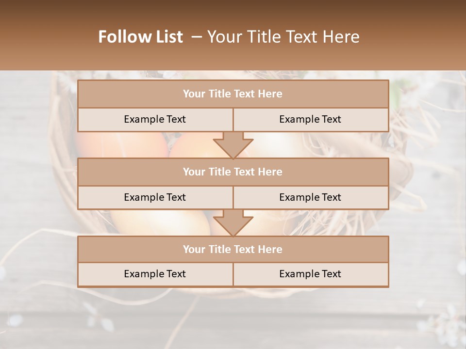 A Basket Filled With Eggs On Top Of A Wooden Table PowerPoint Template