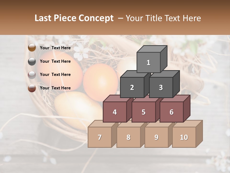 A Basket Filled With Eggs On Top Of A Wooden Table PowerPoint Template