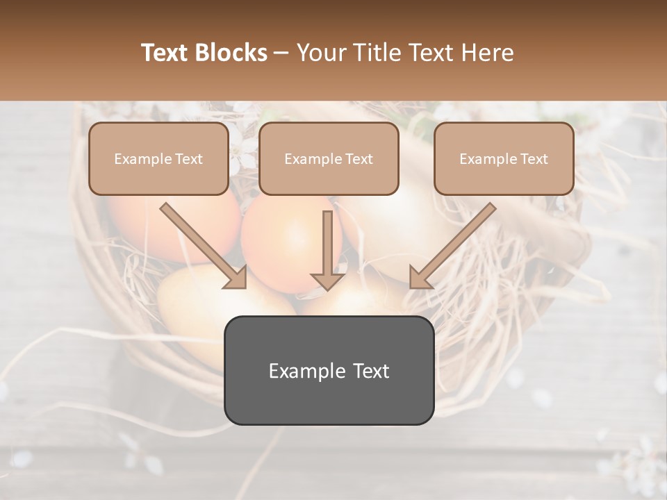 A Basket Filled With Eggs On Top Of A Wooden Table PowerPoint Template