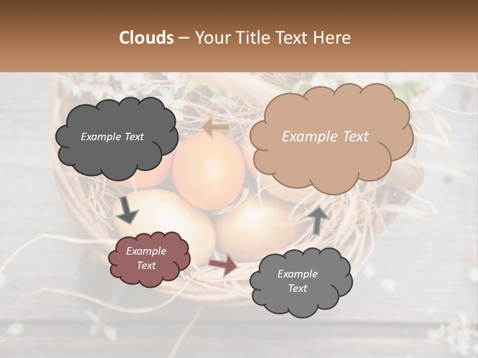 A Basket Filled With Eggs On Top Of A Wooden Table PowerPoint Template