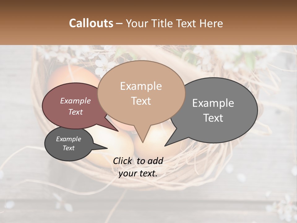 A Basket Filled With Eggs On Top Of A Wooden Table PowerPoint Template