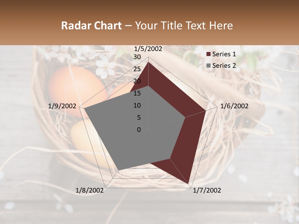 A Basket Filled With Eggs On Top Of A Wooden Table PowerPoint Template