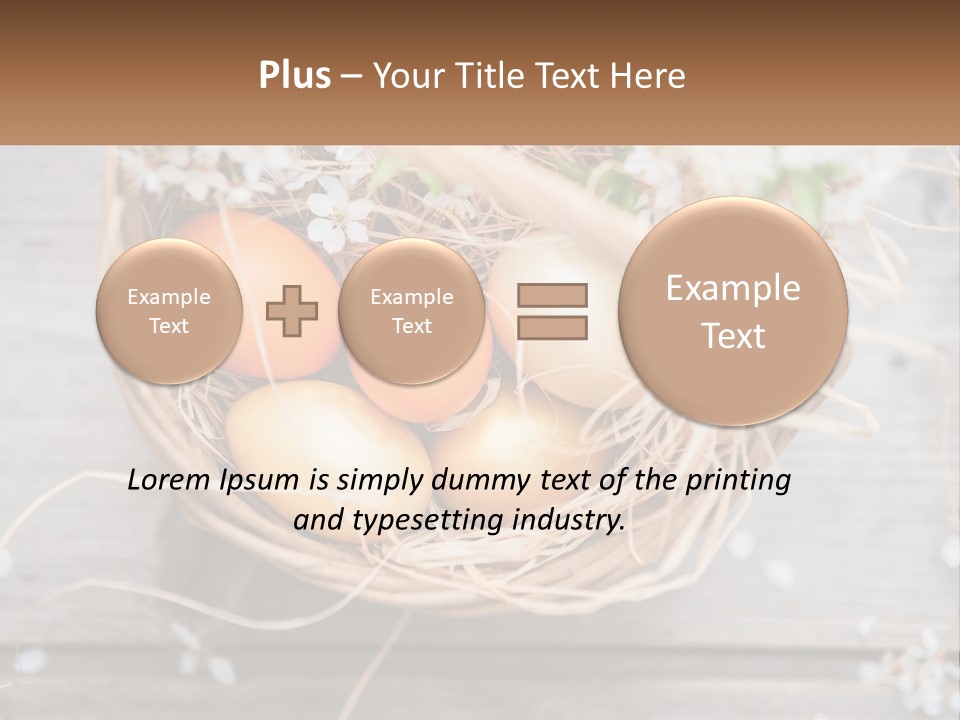 A Basket Filled With Eggs On Top Of A Wooden Table PowerPoint Template