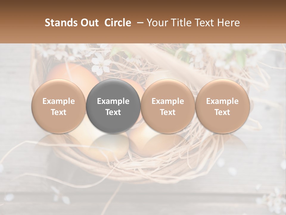 A Basket Filled With Eggs On Top Of A Wooden Table PowerPoint Template