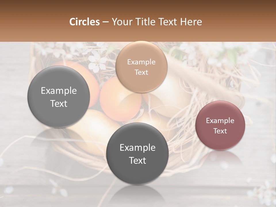 A Basket Filled With Eggs On Top Of A Wooden Table PowerPoint Template