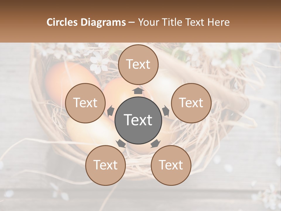 A Basket Filled With Eggs On Top Of A Wooden Table PowerPoint Template