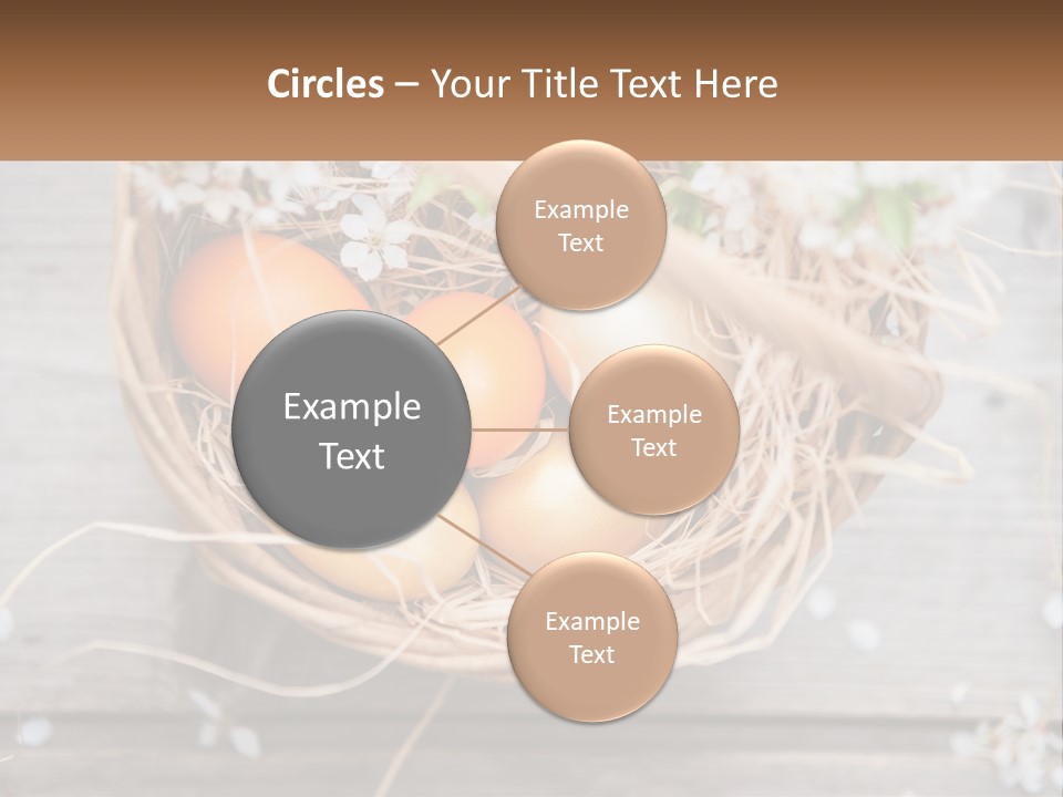 A Basket Filled With Eggs On Top Of A Wooden Table PowerPoint Template