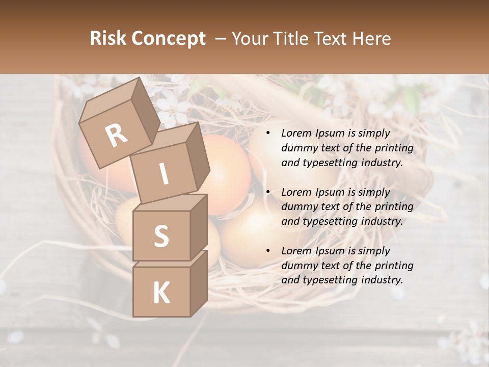 A Basket Filled With Eggs On Top Of A Wooden Table PowerPoint Template