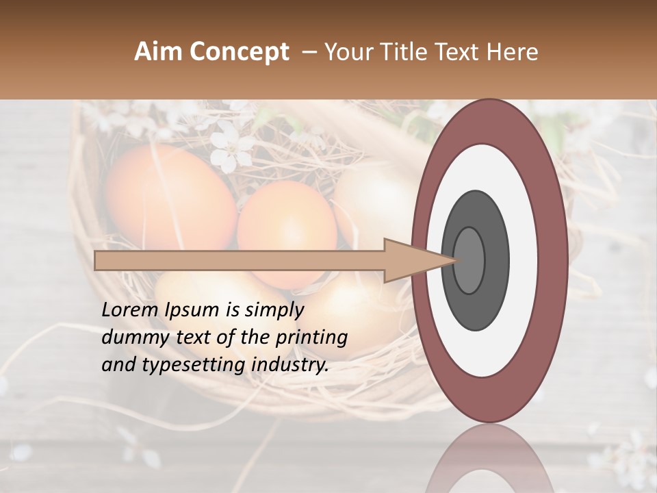 A Basket Filled With Eggs On Top Of A Wooden Table PowerPoint Template