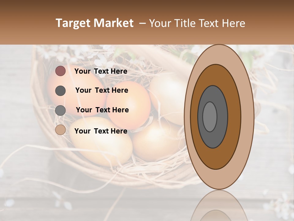 A Basket Filled With Eggs On Top Of A Wooden Table PowerPoint Template