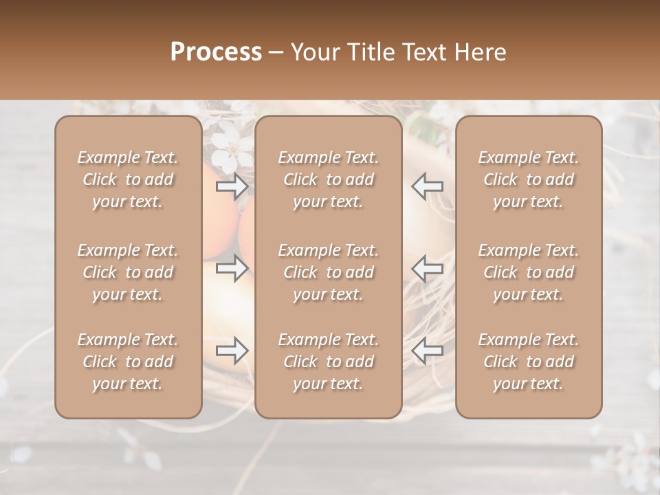 A Basket Filled With Eggs On Top Of A Wooden Table PowerPoint Template