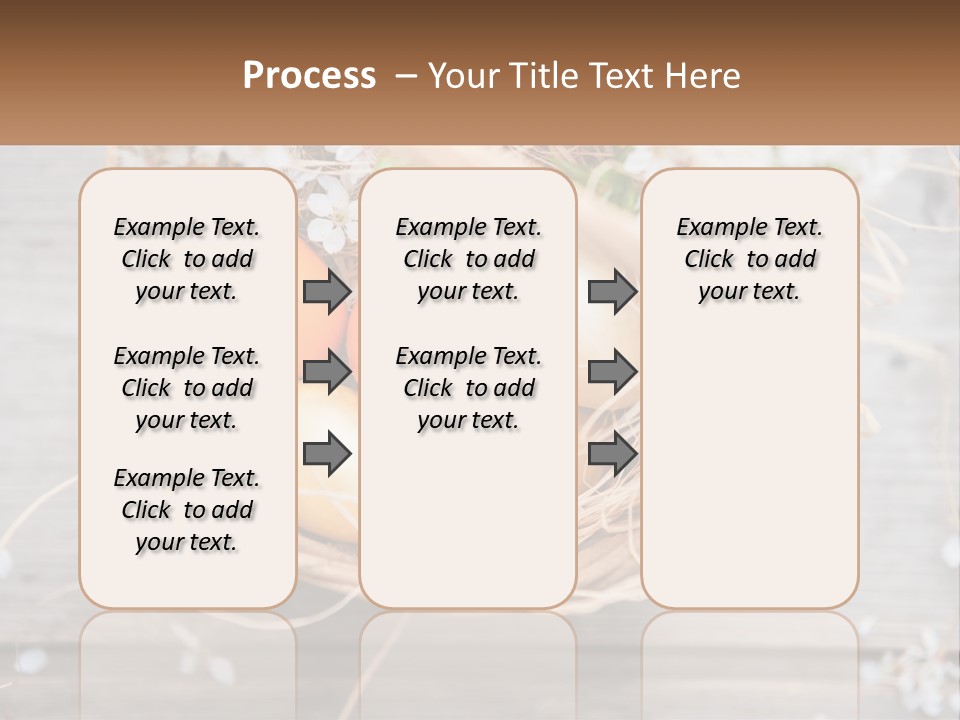 A Basket Filled With Eggs On Top Of A Wooden Table PowerPoint Template