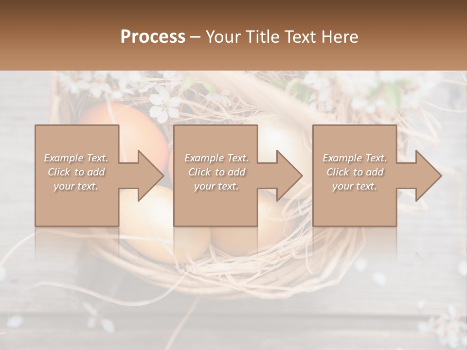 A Basket Filled With Eggs On Top Of A Wooden Table PowerPoint Template