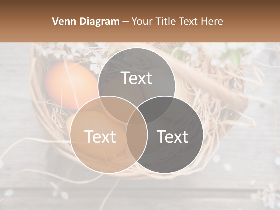 A Basket Filled With Eggs On Top Of A Wooden Table PowerPoint Template