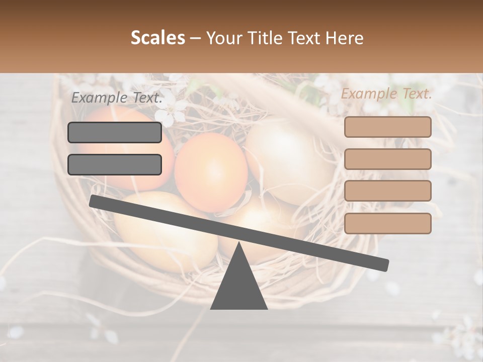 A Basket Filled With Eggs On Top Of A Wooden Table PowerPoint Template