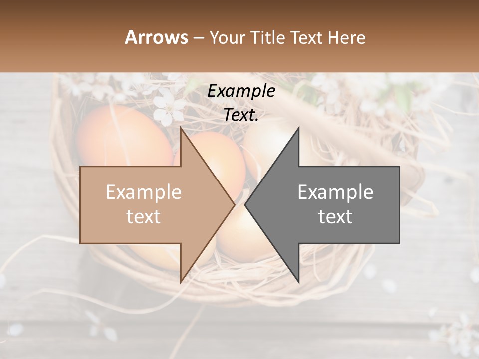 A Basket Filled With Eggs On Top Of A Wooden Table PowerPoint Template