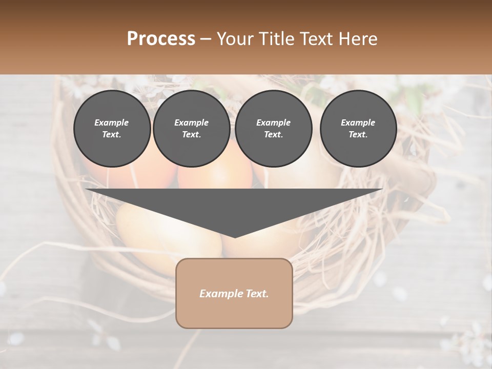 A Basket Filled With Eggs On Top Of A Wooden Table PowerPoint Template