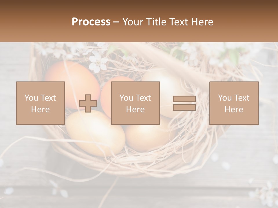 A Basket Filled With Eggs On Top Of A Wooden Table PowerPoint Template