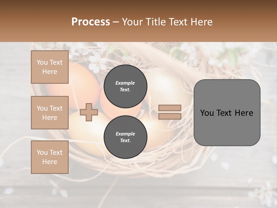 A Basket Filled With Eggs On Top Of A Wooden Table PowerPoint Template