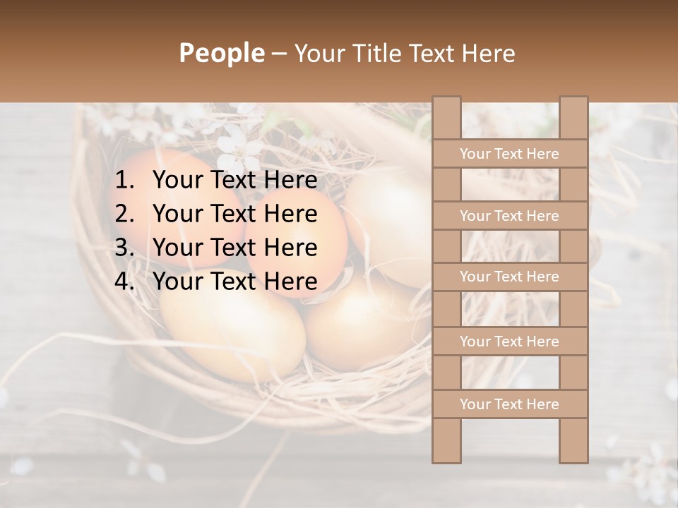 A Basket Filled With Eggs On Top Of A Wooden Table PowerPoint Template