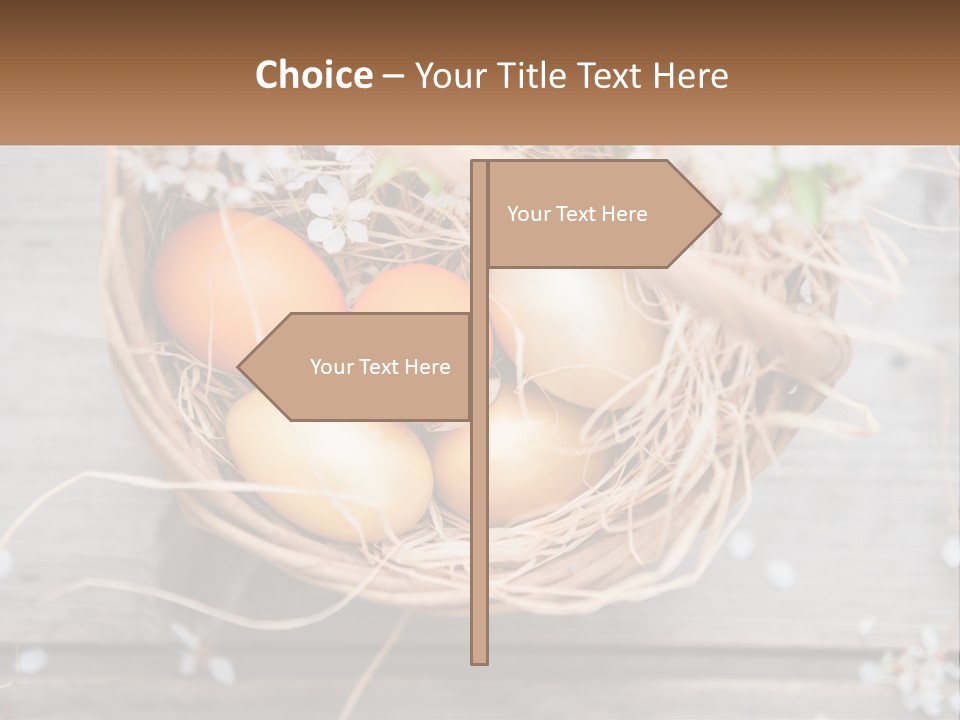 A Basket Filled With Eggs On Top Of A Wooden Table PowerPoint Template