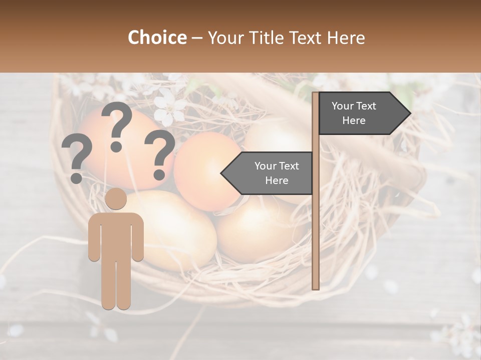 A Basket Filled With Eggs On Top Of A Wooden Table PowerPoint Template