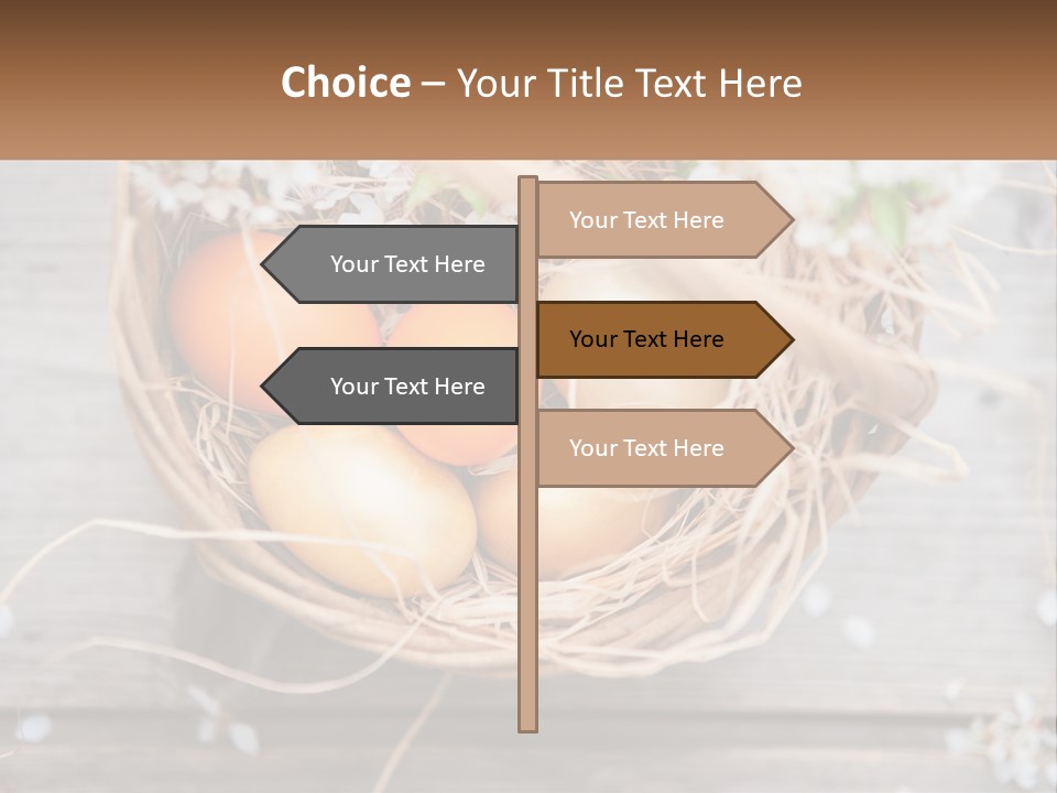 A Basket Filled With Eggs On Top Of A Wooden Table PowerPoint Template
