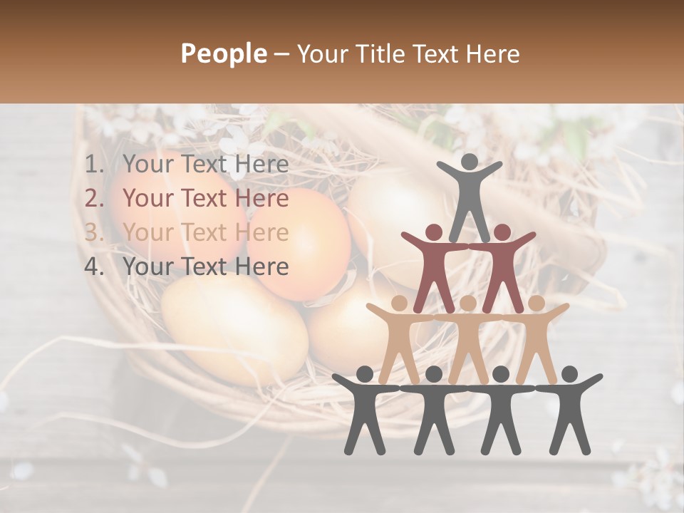 A Basket Filled With Eggs On Top Of A Wooden Table PowerPoint Template