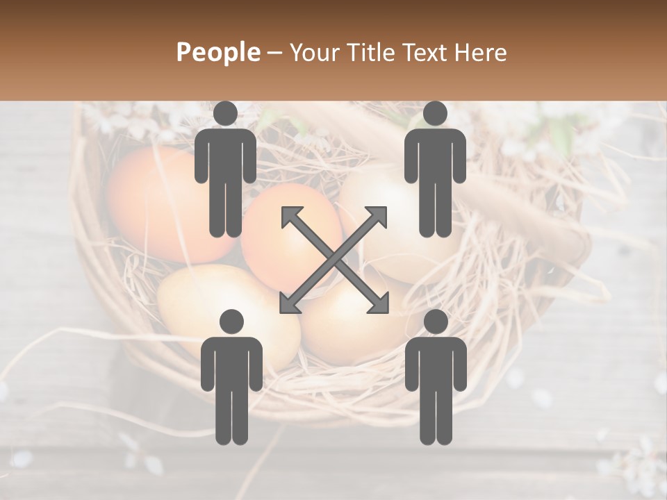 A Basket Filled With Eggs On Top Of A Wooden Table PowerPoint Template
