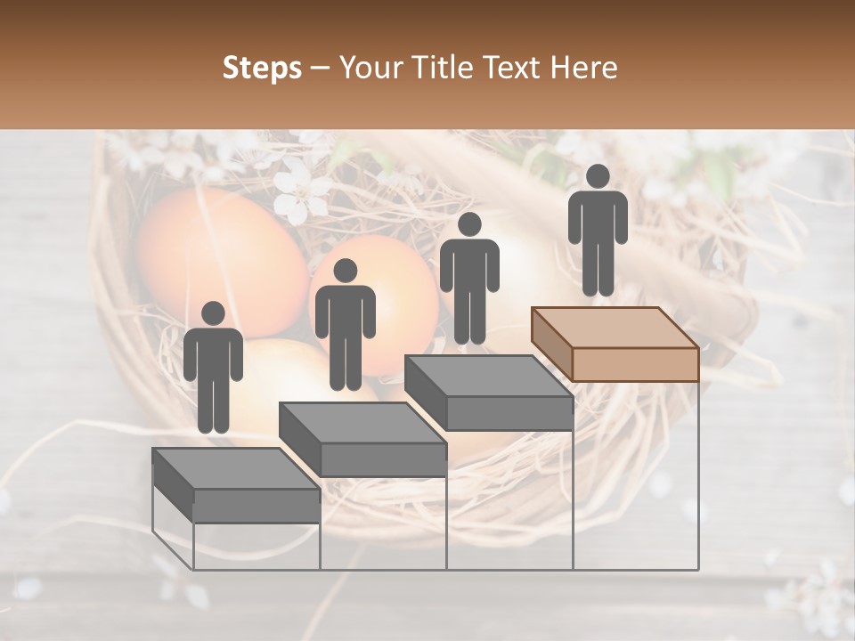 A Basket Filled With Eggs On Top Of A Wooden Table PowerPoint Template
