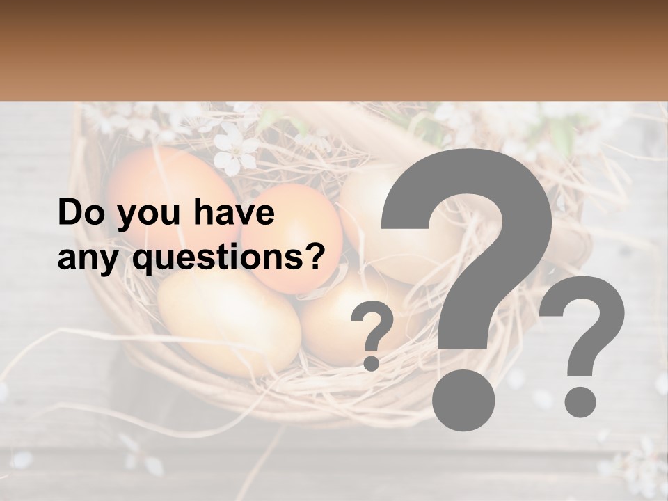 A Basket Filled With Eggs On Top Of A Wooden Table PowerPoint Template