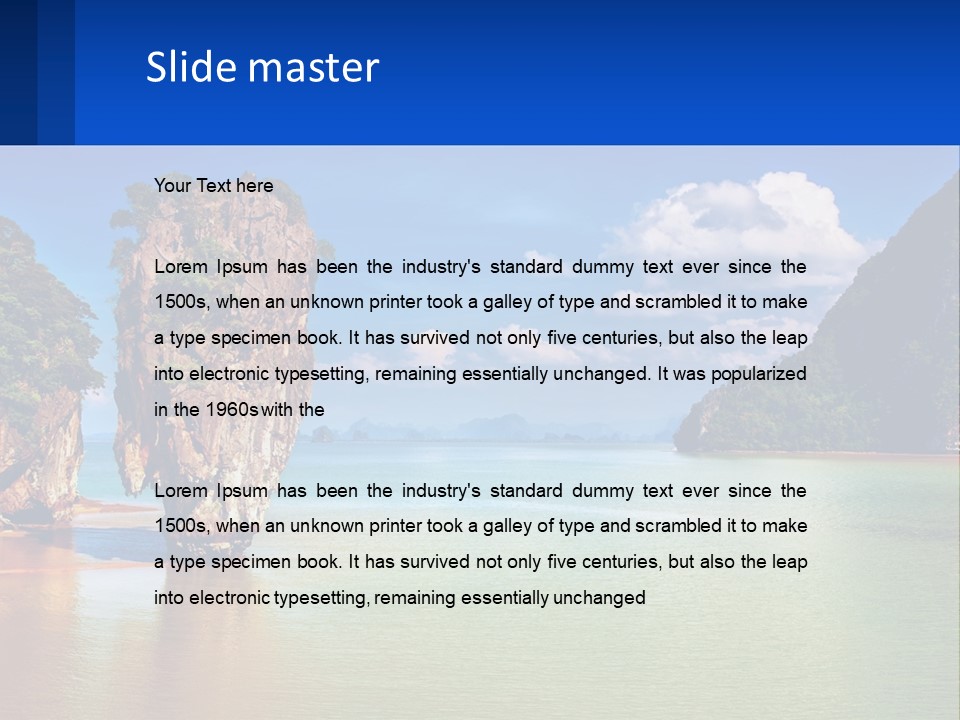 A Large Body Of Water Surrounded By Mountains PowerPoint Template