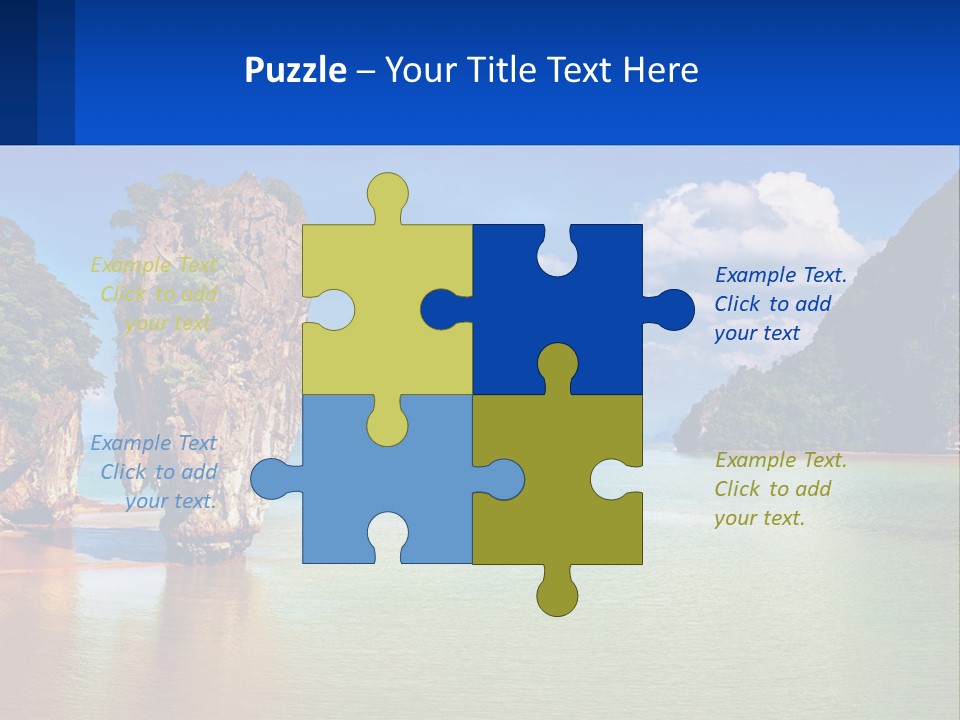 A Large Body Of Water Surrounded By Mountains PowerPoint Template