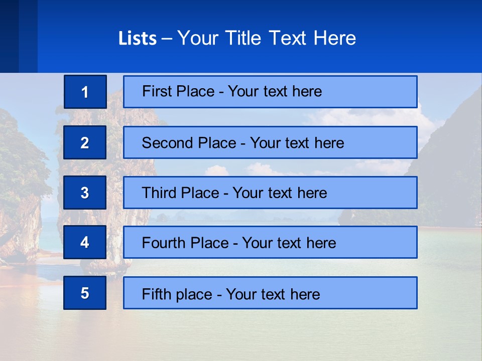 A Large Body Of Water Surrounded By Mountains PowerPoint Template